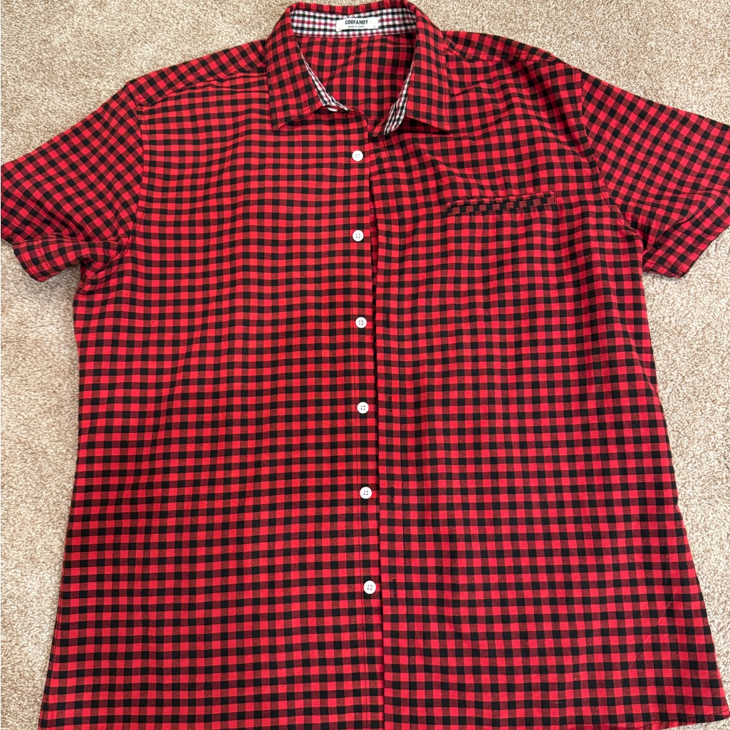 Red And Black Checkered Men's Shirt